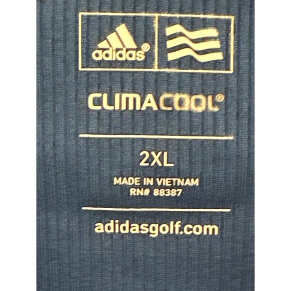 Adidas Golf ClimaCool The Fort Polo Shirt 2XL Blue & White Polyester Mens Polo - Picture 2 of 7